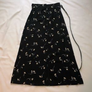 Ann Taylor black floral maxi skirt